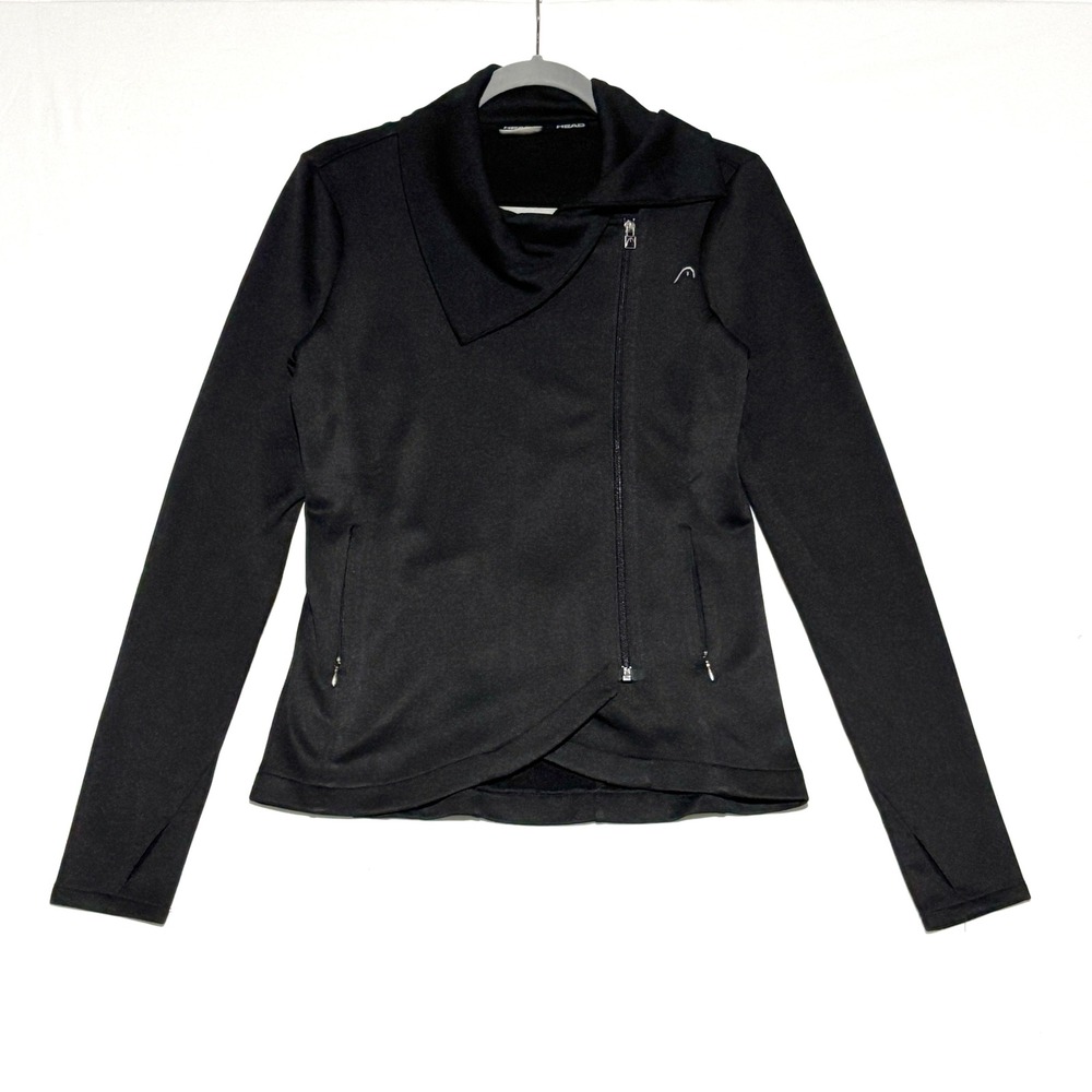 Head Asymmetrical Zip Jacket Womens XS Black Moto Style‎ Athleisure Sporty Yoga